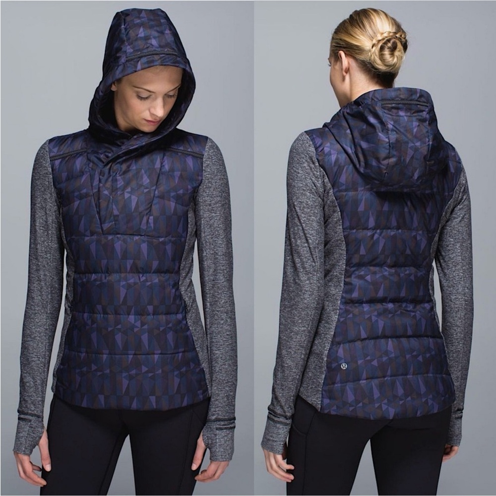 Lululemon Jacket Fluff Off Pullover in Stained Glass Love Nightfall Black size 4